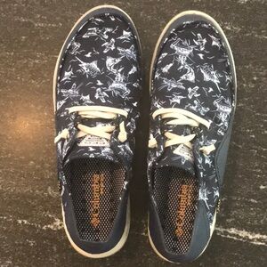 Columbia Blue and White Boat Shoes Slip-On Comfort